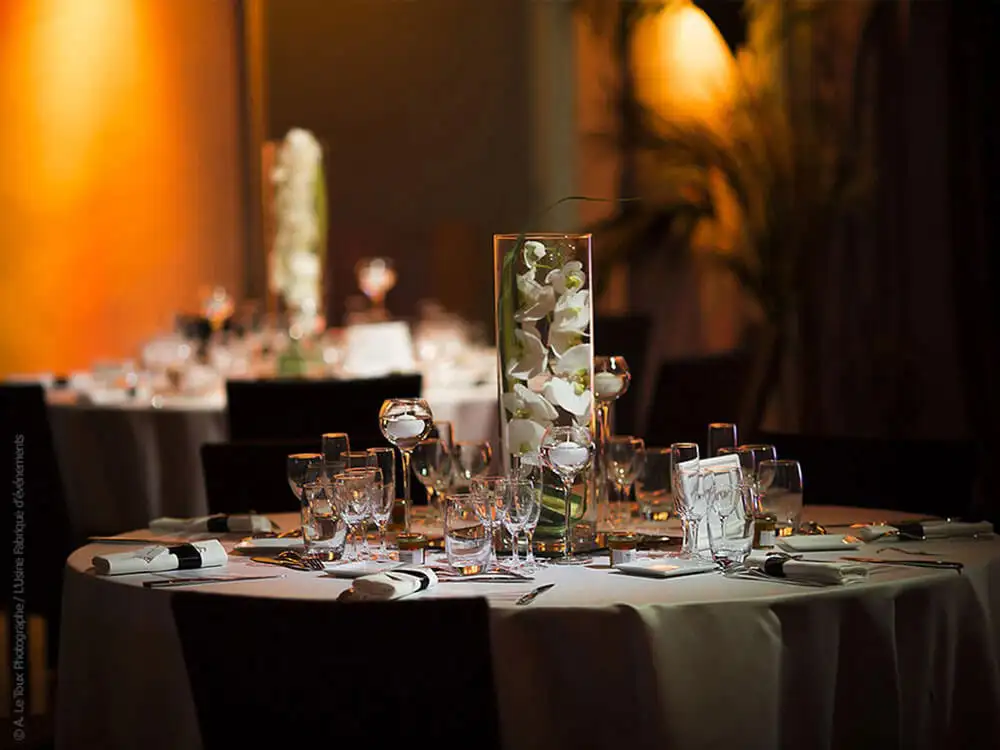 réception table diner pour évènement professionnel ou privé